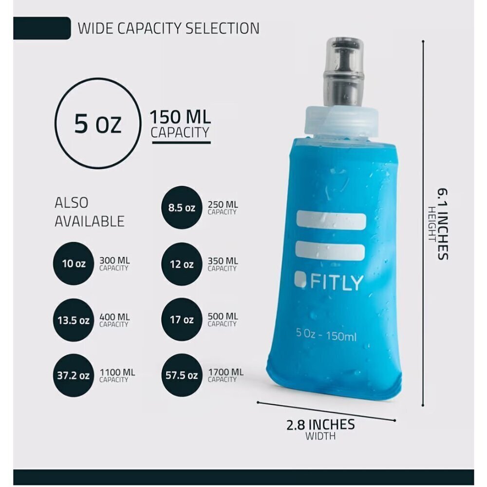 Fitly Soft Flask Shrink as You Drink Water Bottle NWOT - Picture 2 of 4